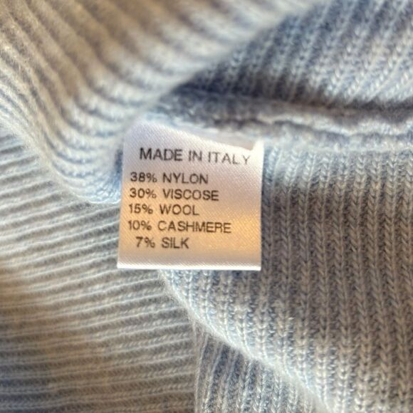 Bartolini Italy Sweater Silk Cashmere Wool Blend Womens Size Large Light Blue - Picture 8 of 11